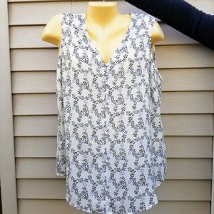 (Sale) Adrianna Papell sleeveless floral blouse sz Large